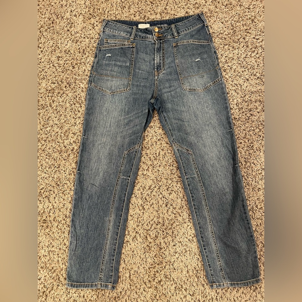 Pilcro Women's Boyfriend utility Jeans - Classic Blue